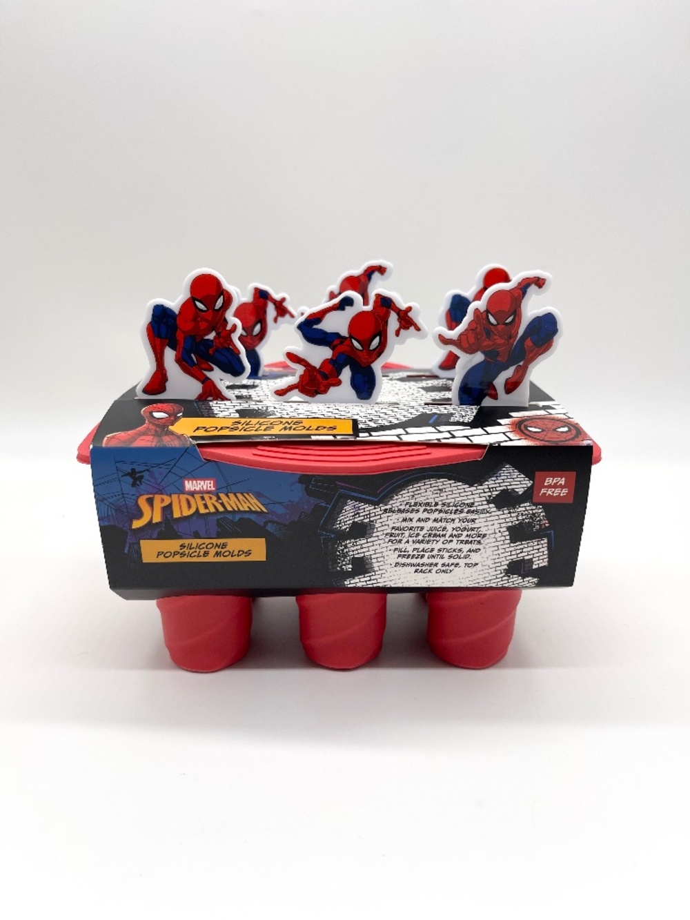 Marvel Spider-Man Silicone Popsicle Molds Set New BPA Free Ice Pop Maker